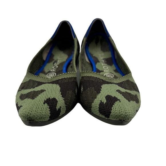 Rothy's The Point Olive Camo Knit Pointy Toe Ballet‎ Flats Womens Size 9 - Picture 2 of 9